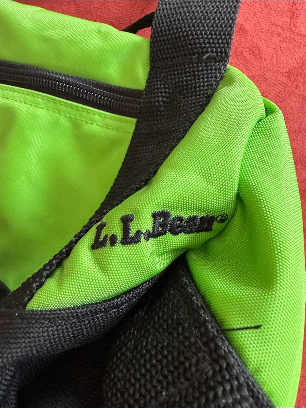 L.L.Bean MINI Duffel Bag Limited Edition Accessory Bag Green Black Discontinued